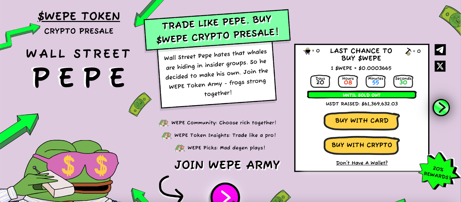 Last Chance to Get Wall Street Pepe on Presale