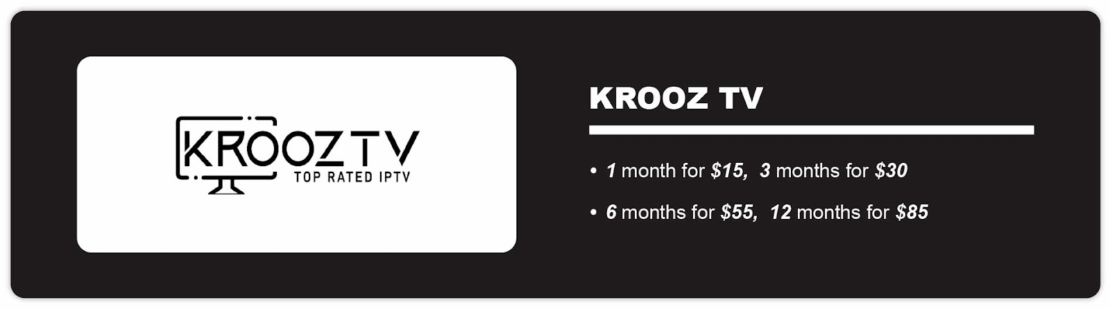 KROOZ TV Pricing