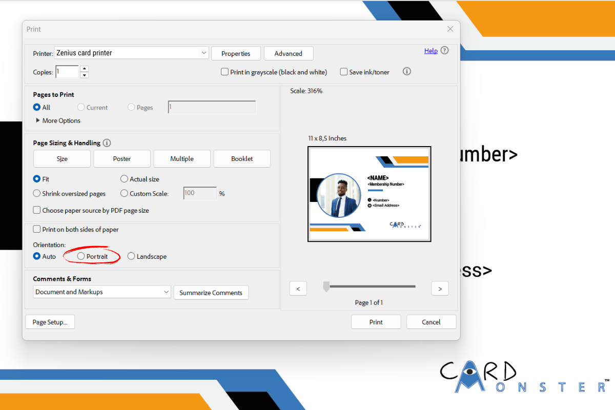 Orientation settings
