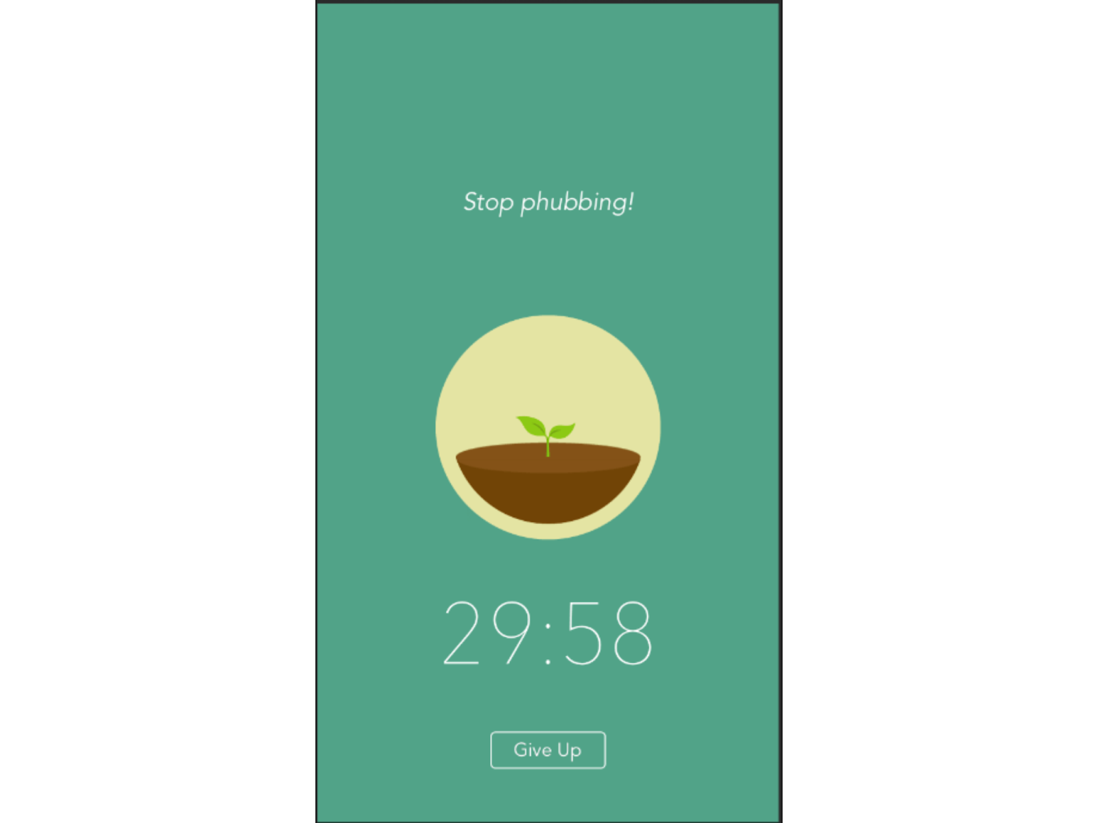 Screenshot of the Forest interface. (“Phubbing” means “phone snubbing”: ignoring people and tasks by being distracted on your phone.)