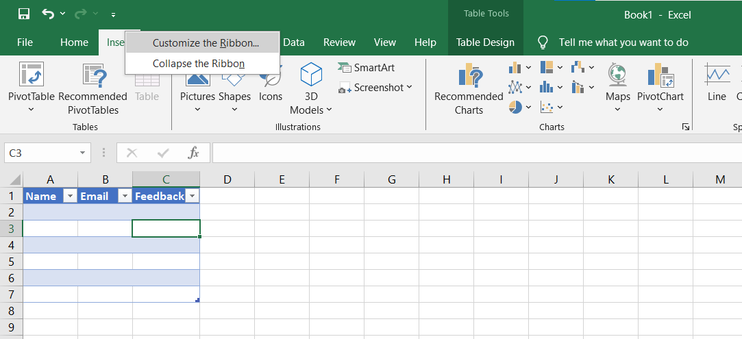 Thêm tùy chọn biểu mẫu nhập dữ liệu vào dải băng: Cách tạo biểu mẫu trong Excel