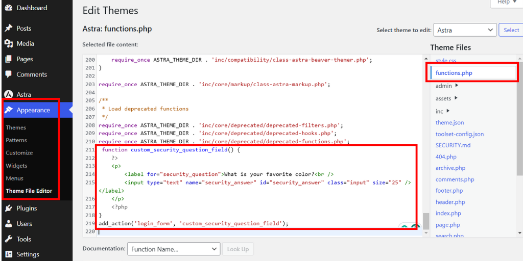 Add Custom Code to the Function.PHP File