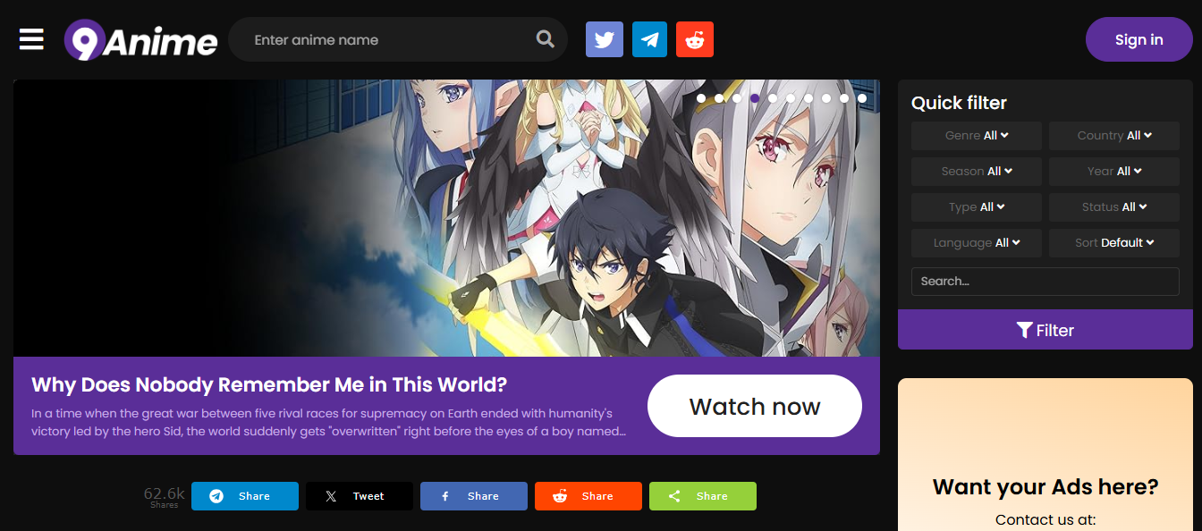 9AnimeTV anime streaming site