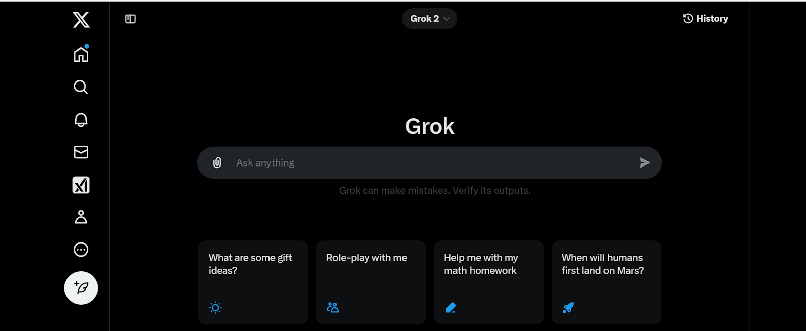 Grok AI interface