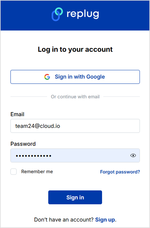 Login to Replug