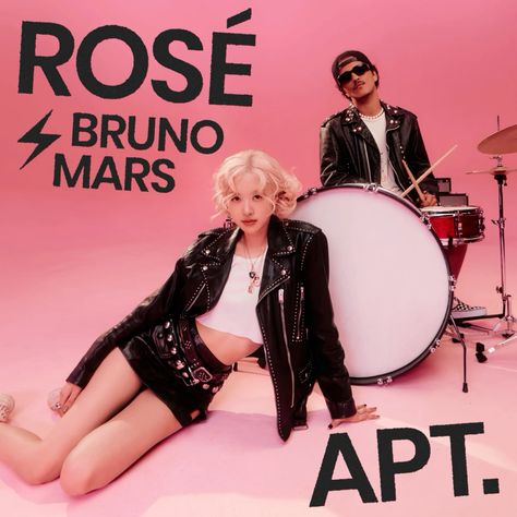 This contain an image of "APT."Rosé and Bruno Mars 