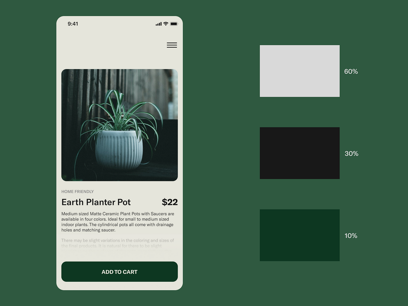 60-30-10 rule color palette example