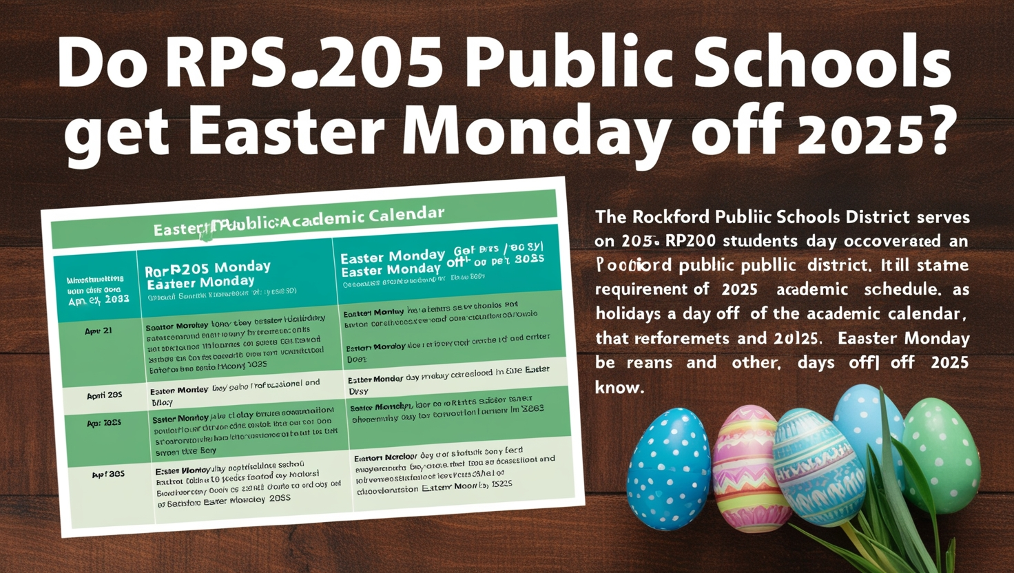 Do RPS205 Public Schools Get Easter Monday Off 2025