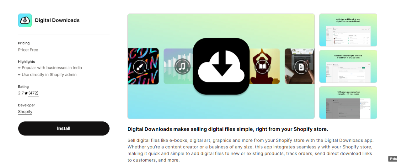 Digital download app