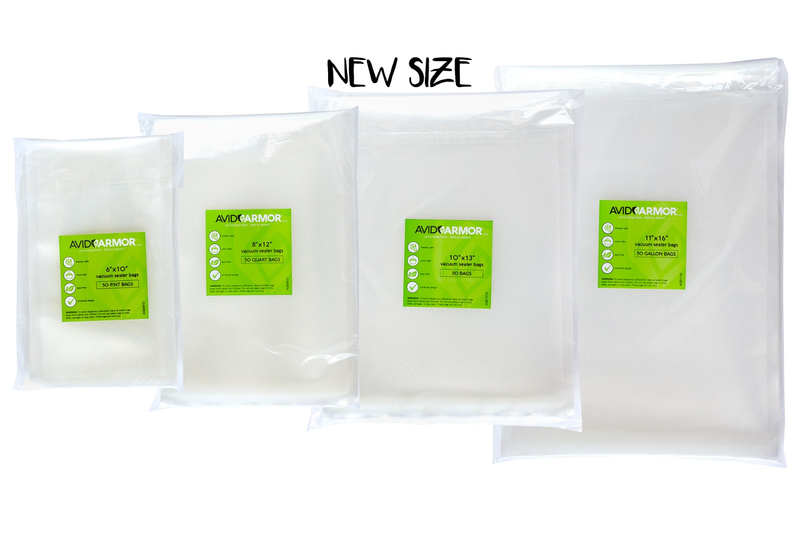 Avid Armor vacuum sealer bags four sizes