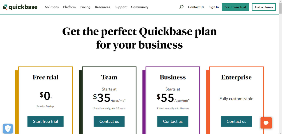 QuickBase Pricing