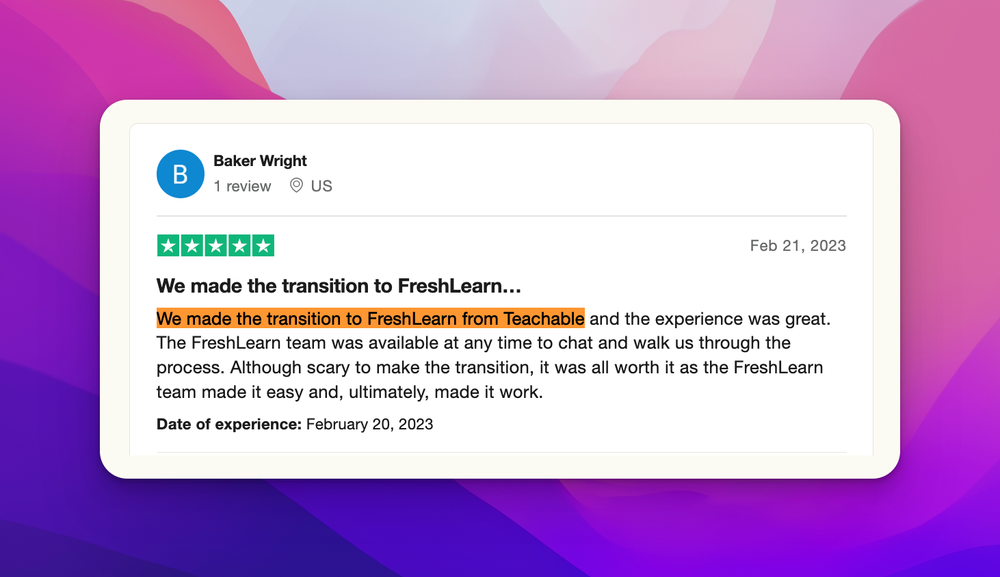 FreshLearn Testimonials