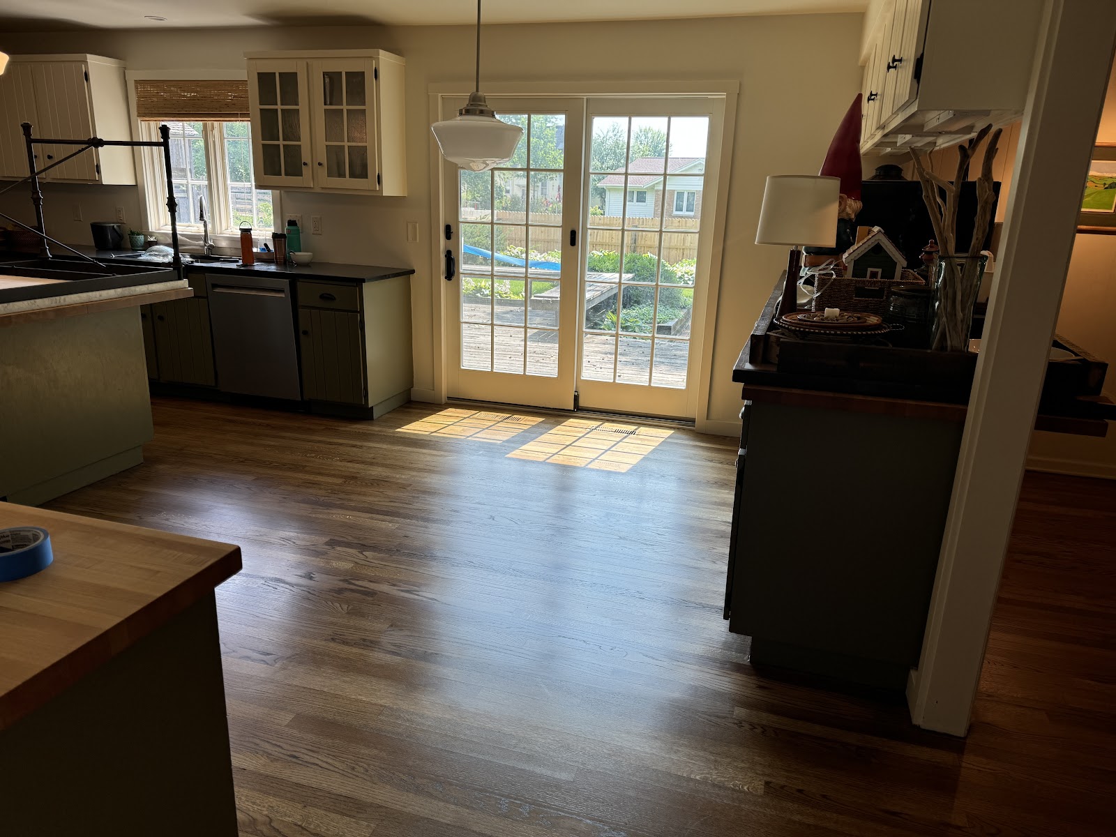 Red oak floor after Rubio is applied