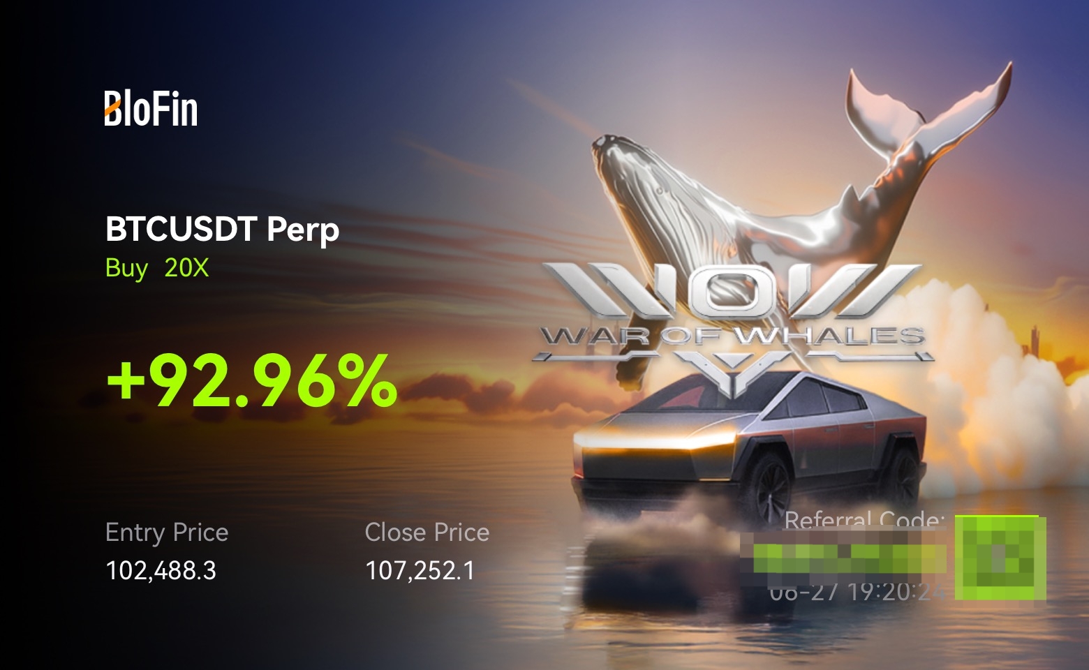 BloFin WOW (War of Whales) 2025 Grand Prix Opens Registration for .2M Trading Championship and Tesla Cybertruck Prize