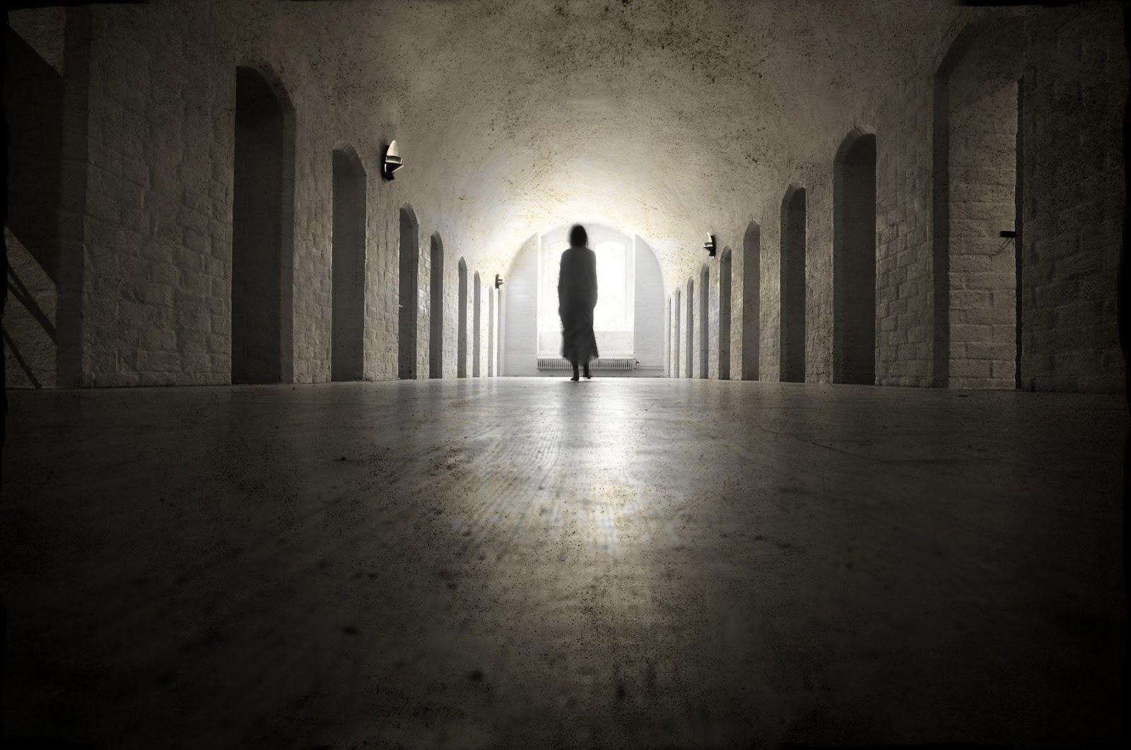 Ghost in an old medieval lunatic asylum