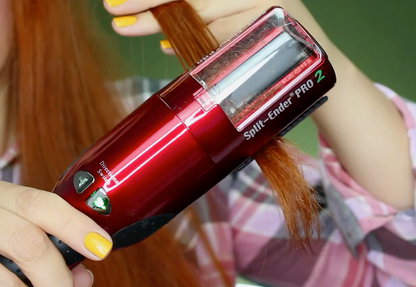 Using the Split Ender Pro 2 for targeted split-end treatment—considered one of the best products for split ends at home.
