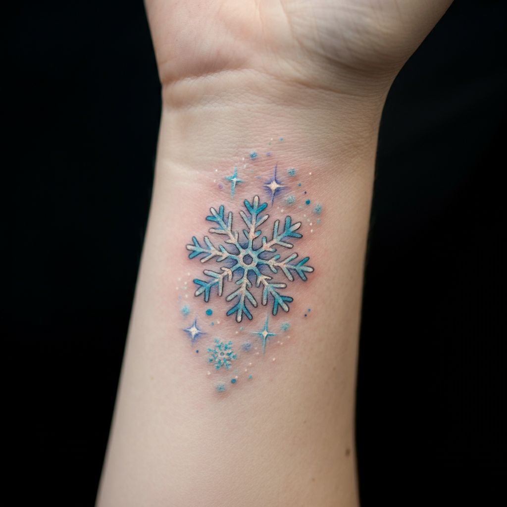 Snowflake Tattoo on wrists