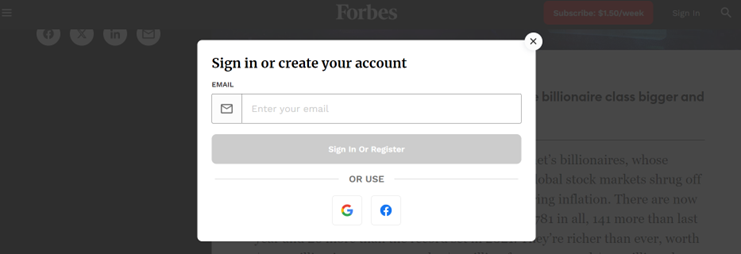 Forbes social login