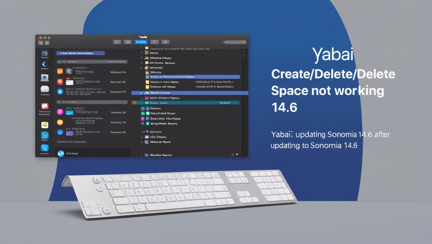 Yabai Create/Delete Space Not Working After Updating to Sonomia 14.6
