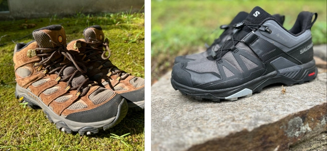 Merrell Moab 3 facing the salomon X Ultra 4
