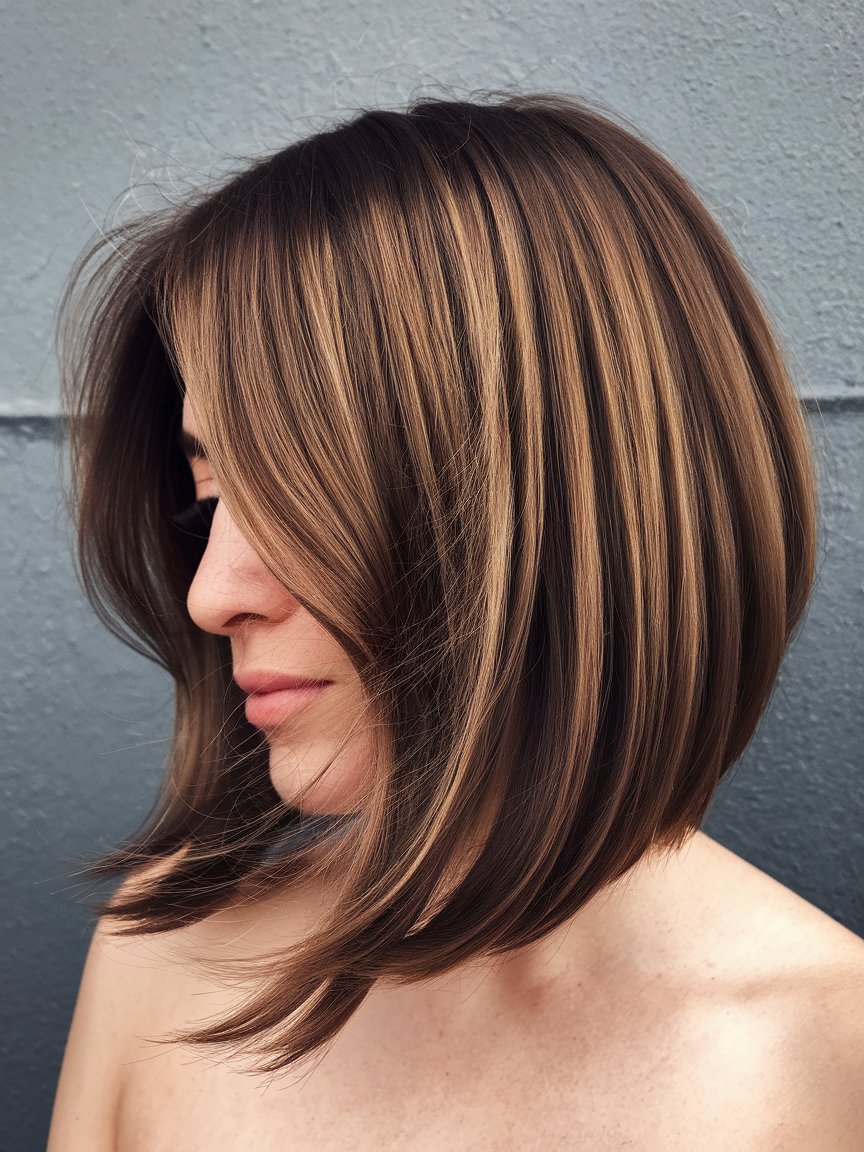 49. Medium to Long Bob for Brunettes