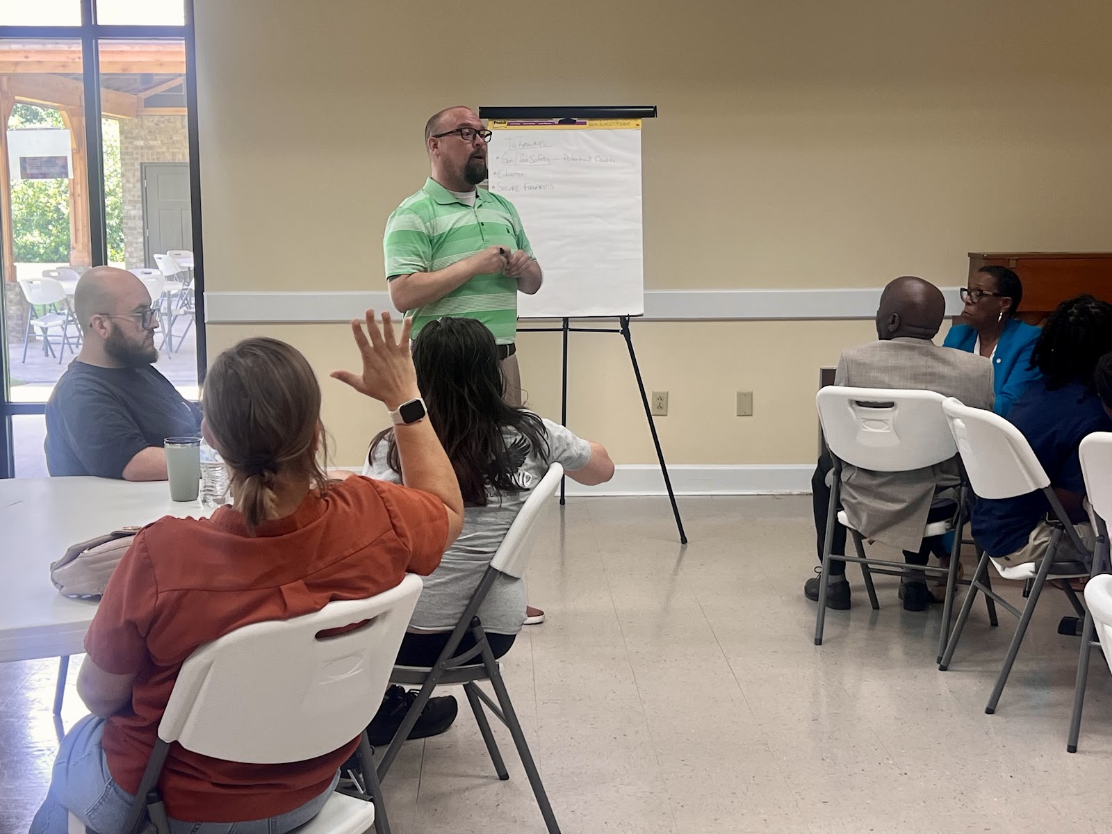 Adam Dean leads table discussion