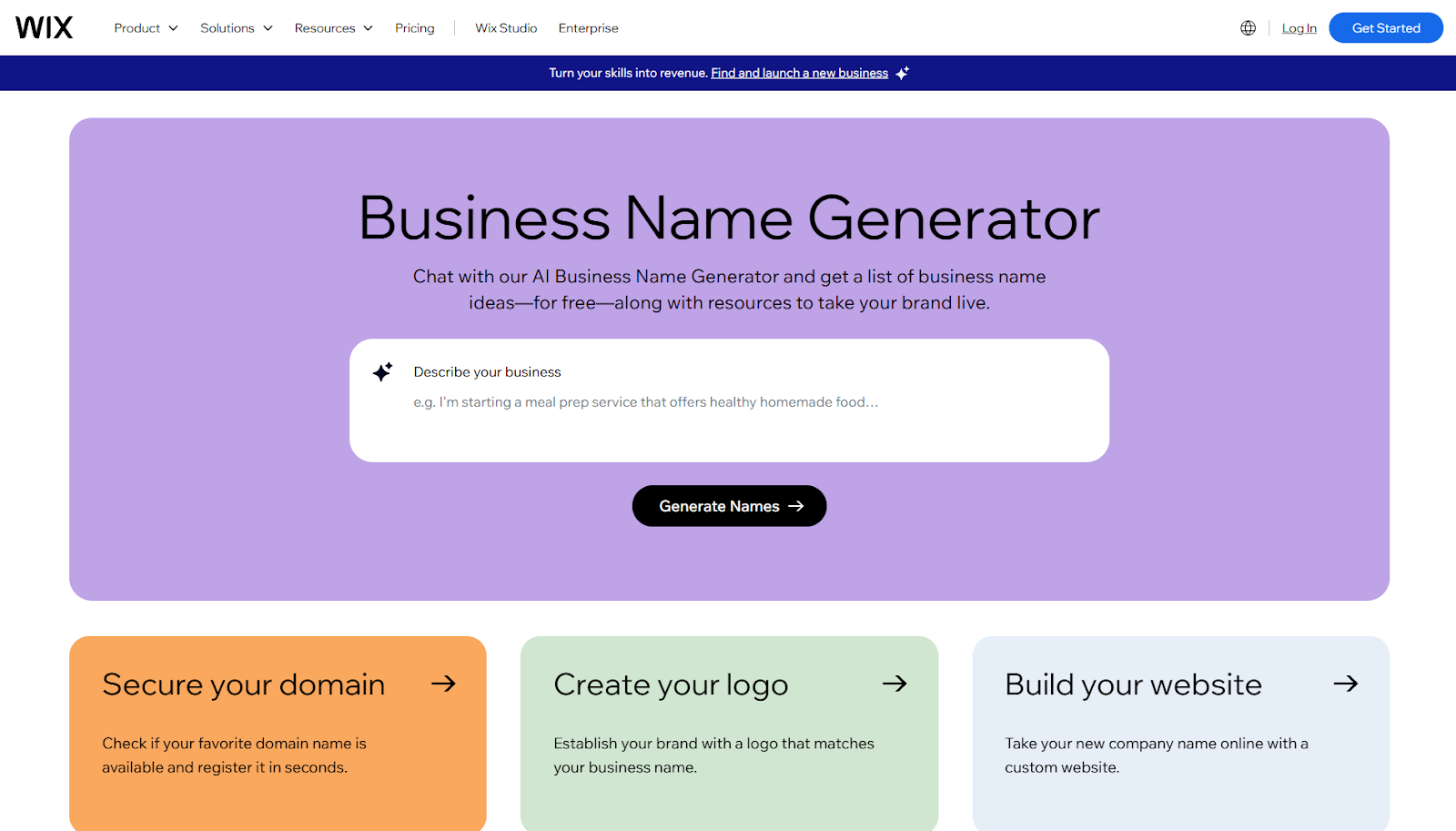 Wix Business Name Generator