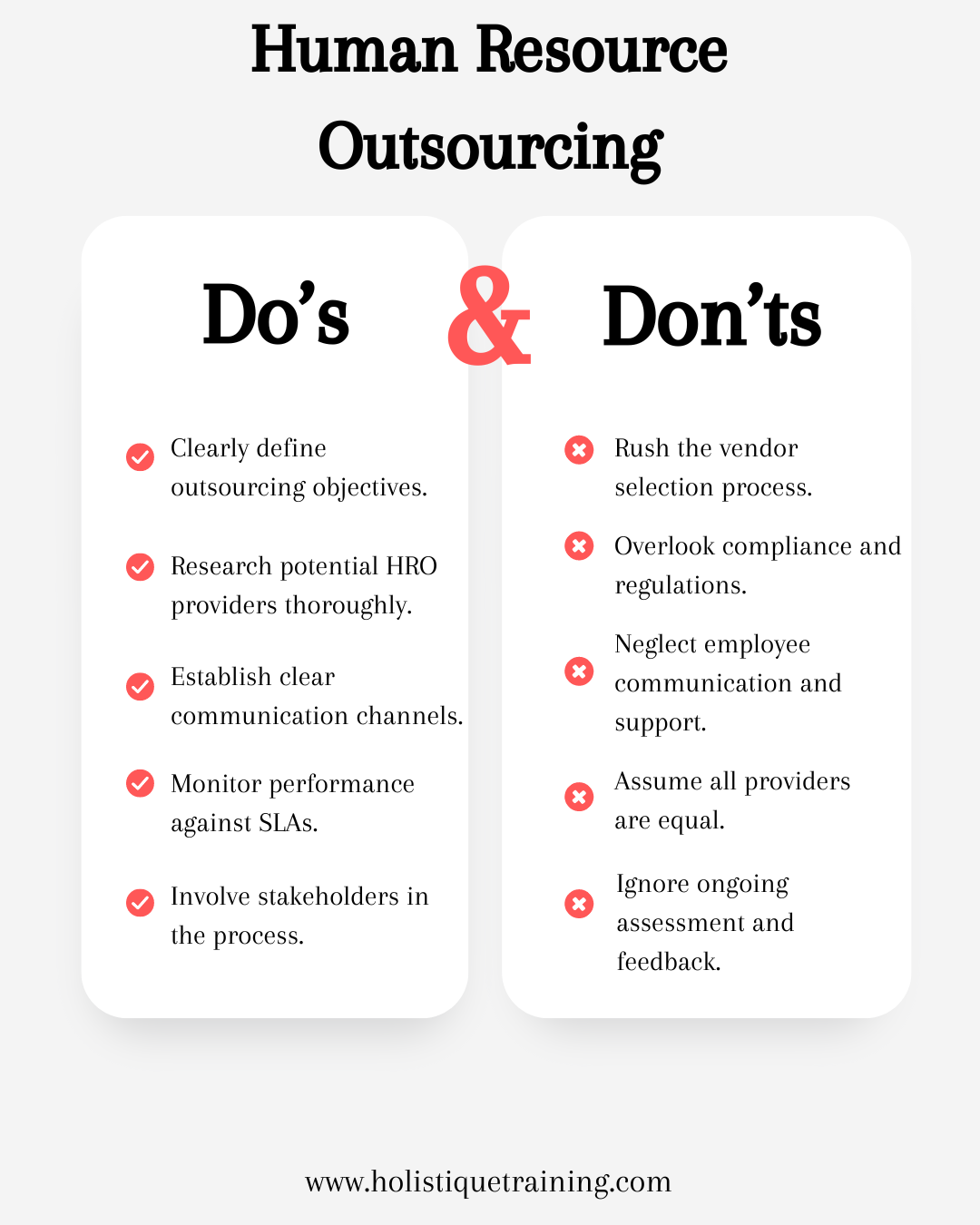 Do's & Don'ts of Human Resource Outsourcing