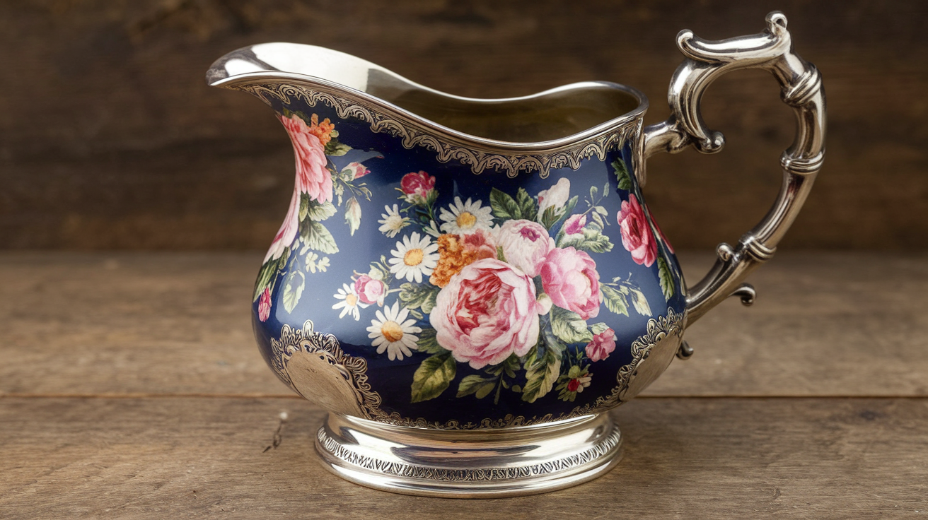 Glastonbury Silver Plate Creamer 205 Flowers