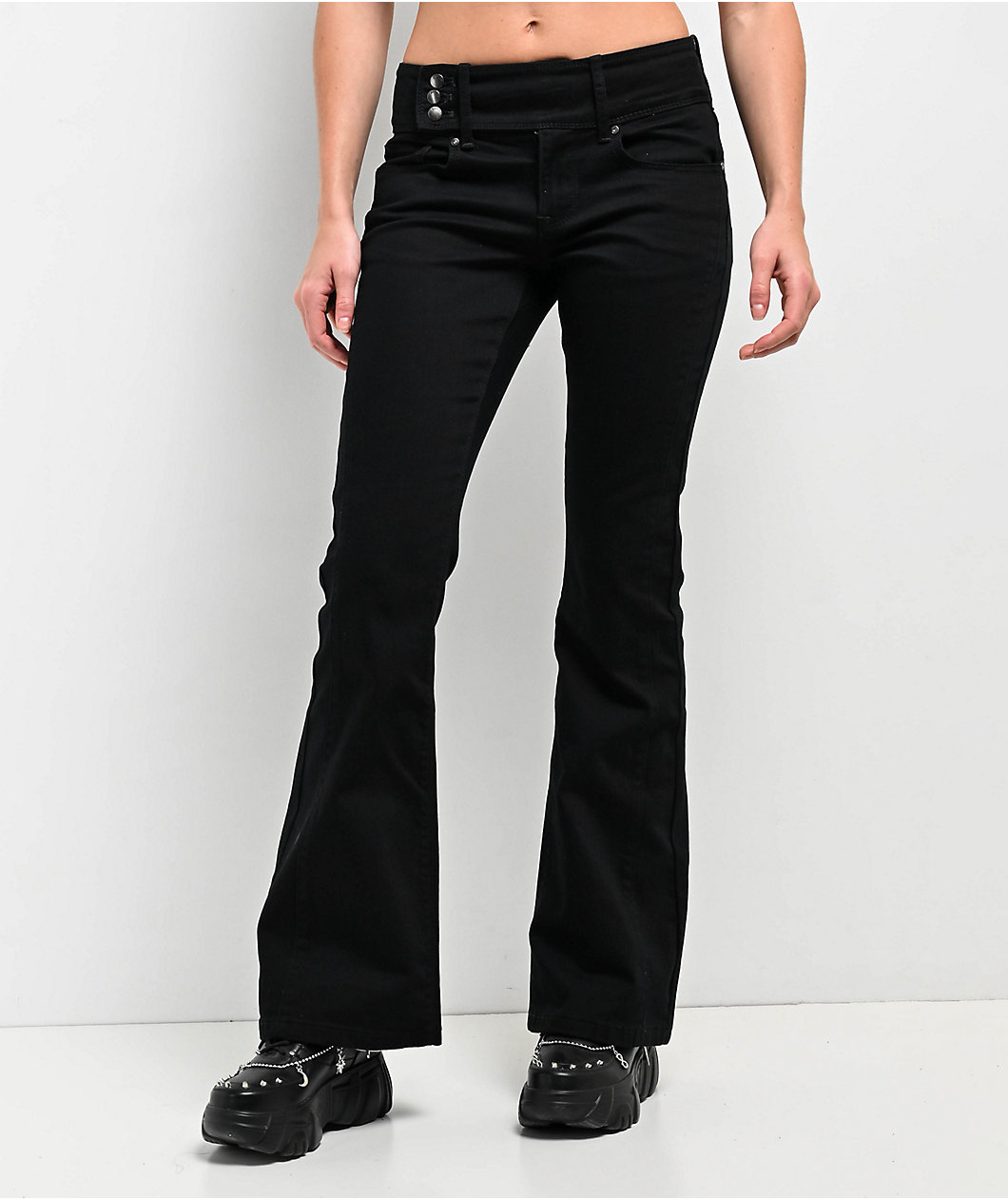 Empyre Britt Y2K Black Low Rise Flare Jeans | MainPlace Mall