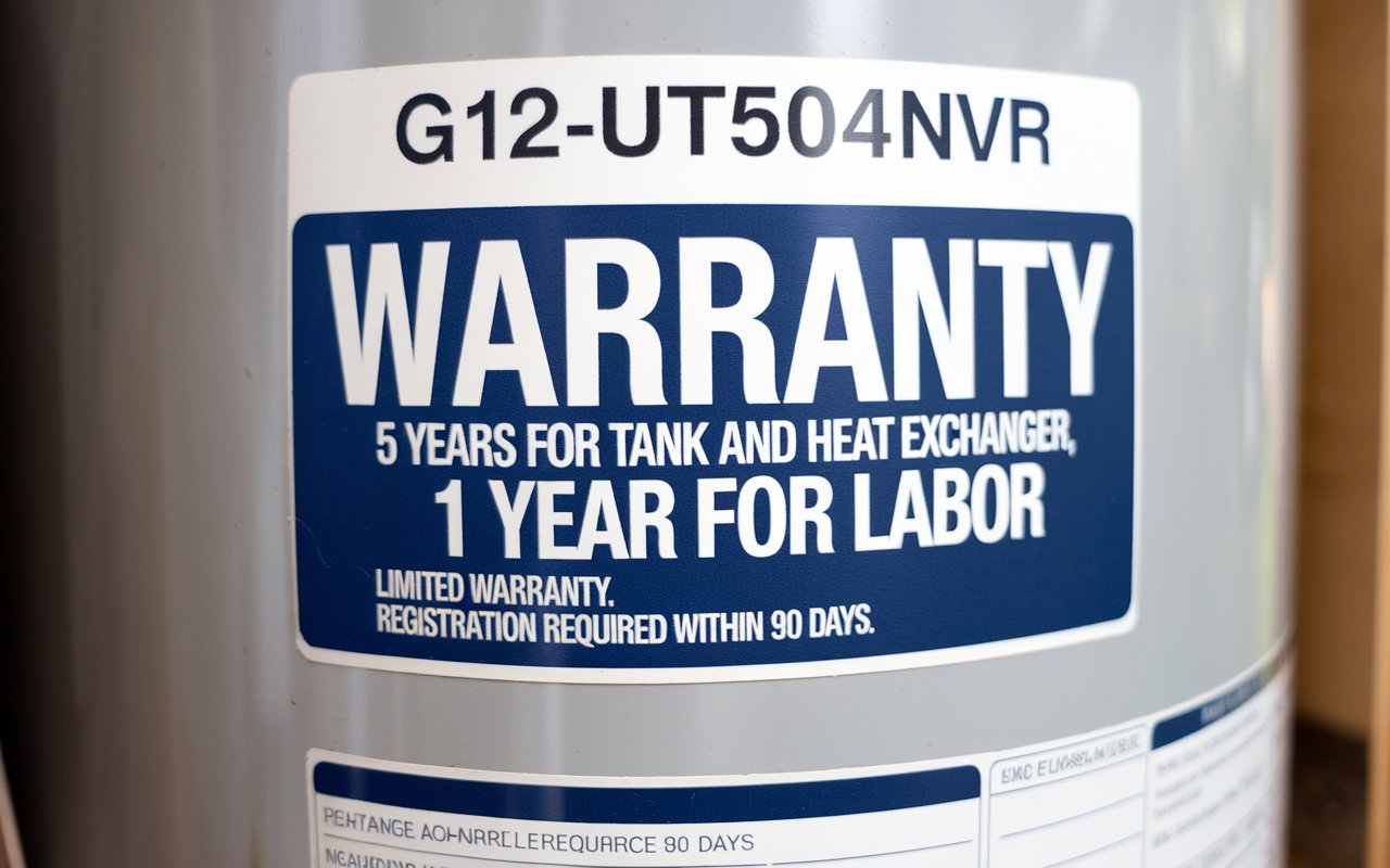 What is the Full Warranty for G12-UT5040NVR for Water Heater