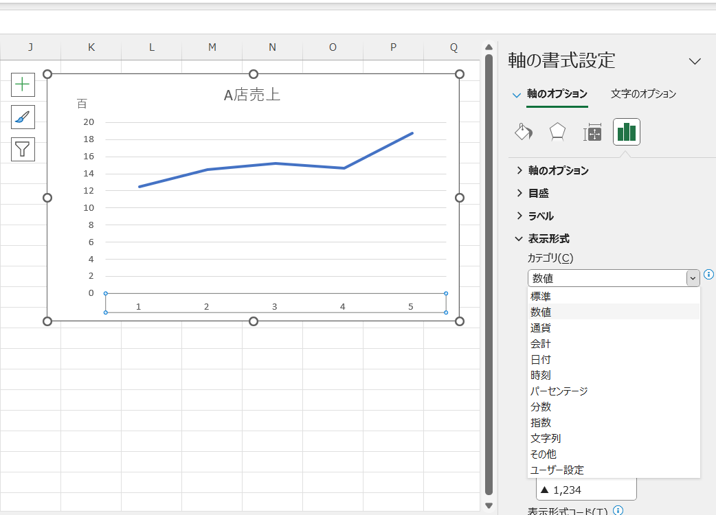 excel グラフ 単位