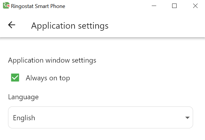 Ringostat Smart Phone, app settings