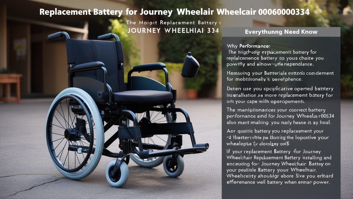 Replacement Battery for Journey Wheelchair 0030922D06000334