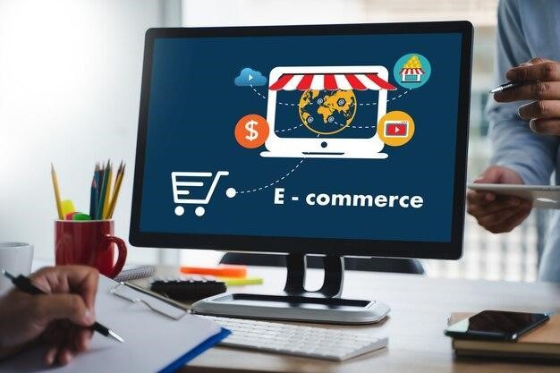 Technology E-commerce Internet Global Marketing Purchasing Plan and Bank Concept, Picture