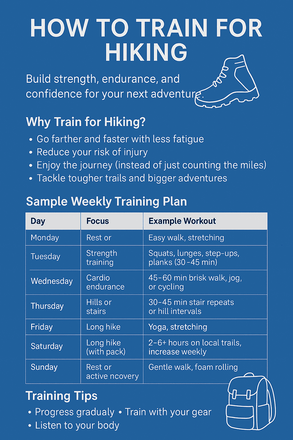 How to Train for Hiking: Build Strength, Endurance, and Confidence (Infographics)