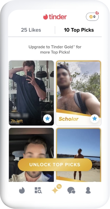 Tinder dating app top picks feature