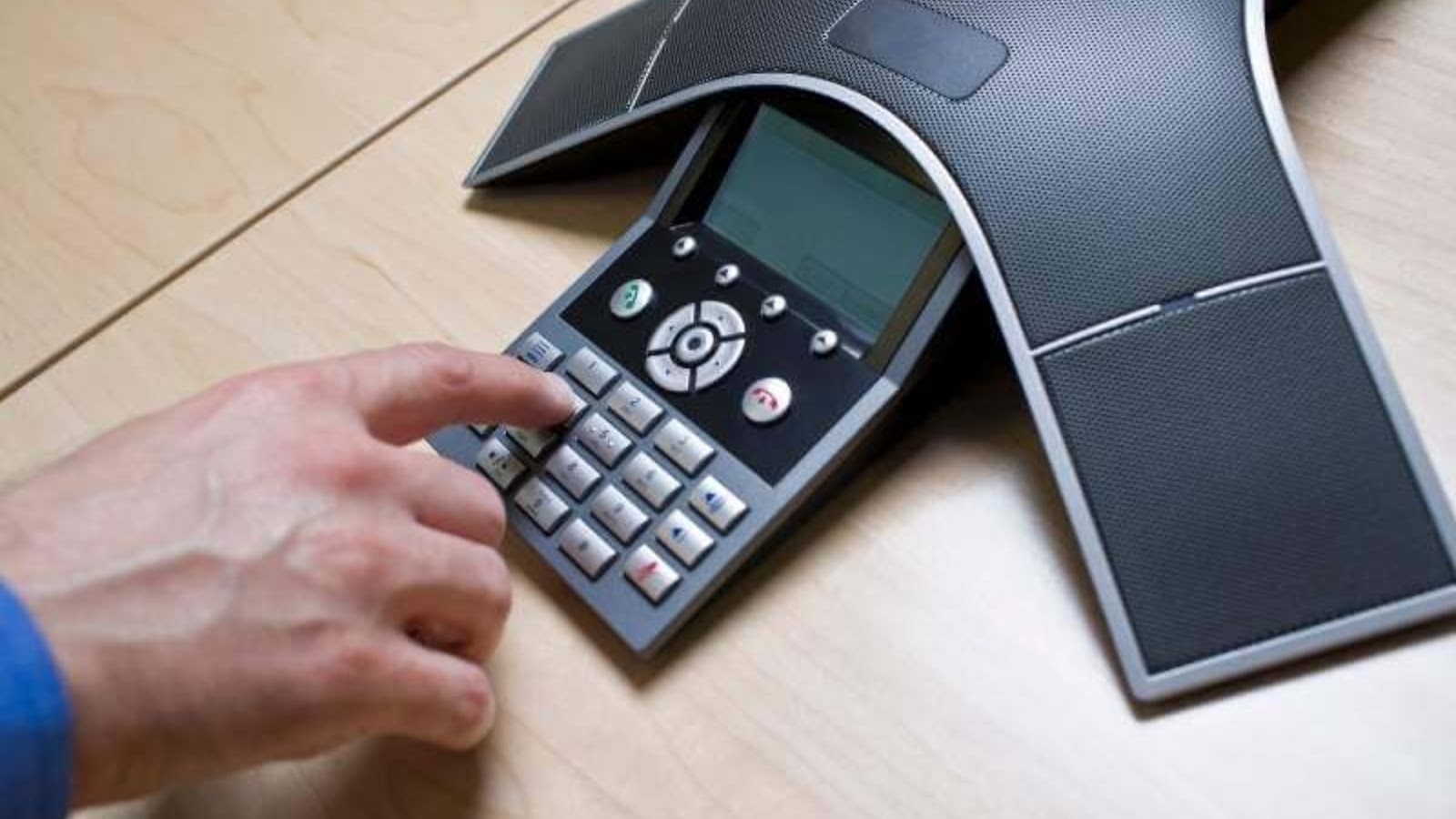 A modern intercom system used for communication in an office setting