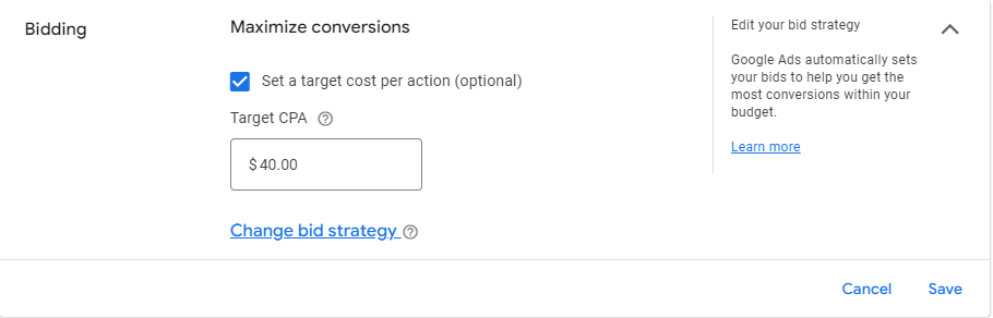 Maximizing Conversions with Target CPA on Google Campaigns