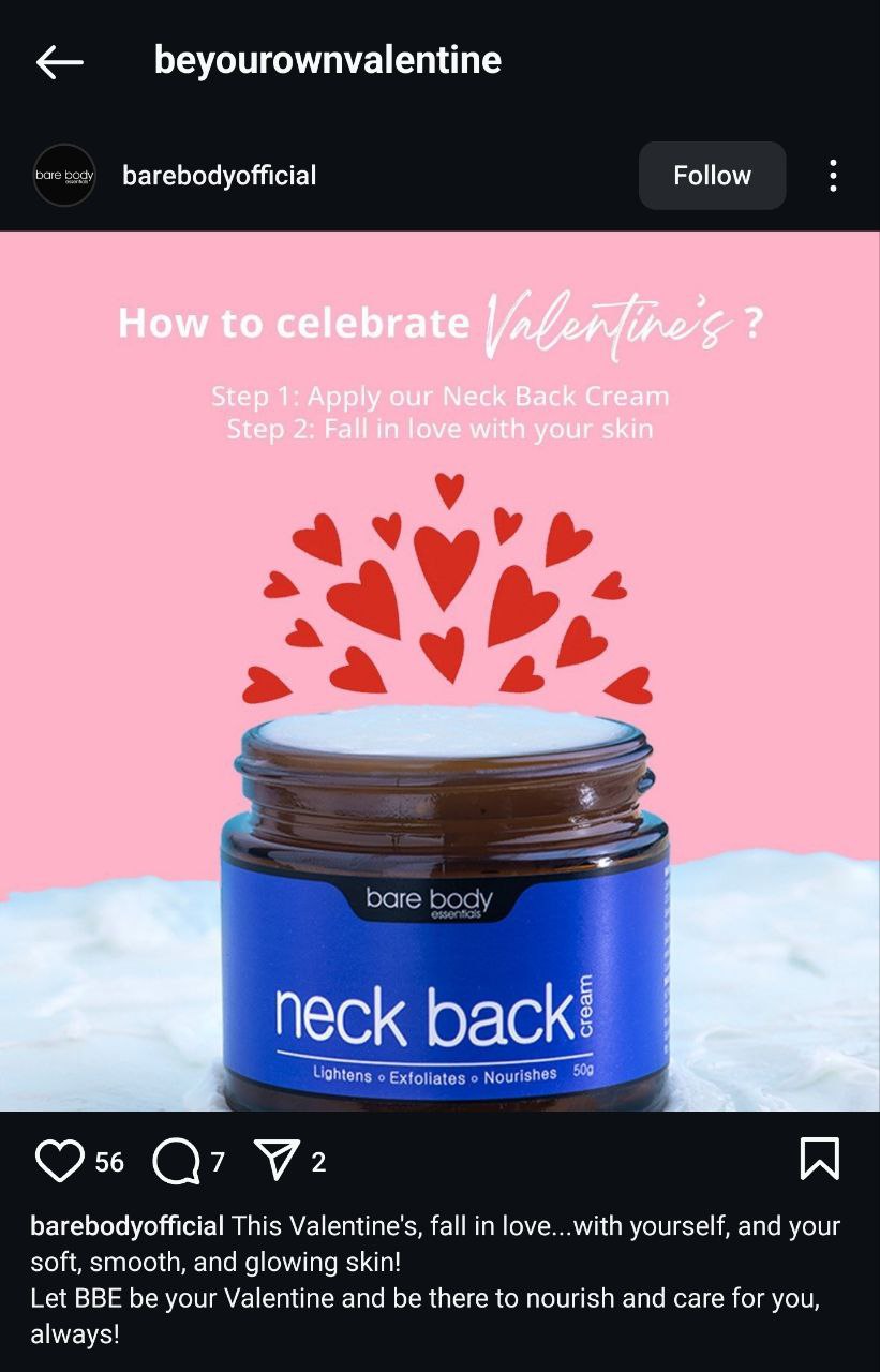 neck back be your own valentine