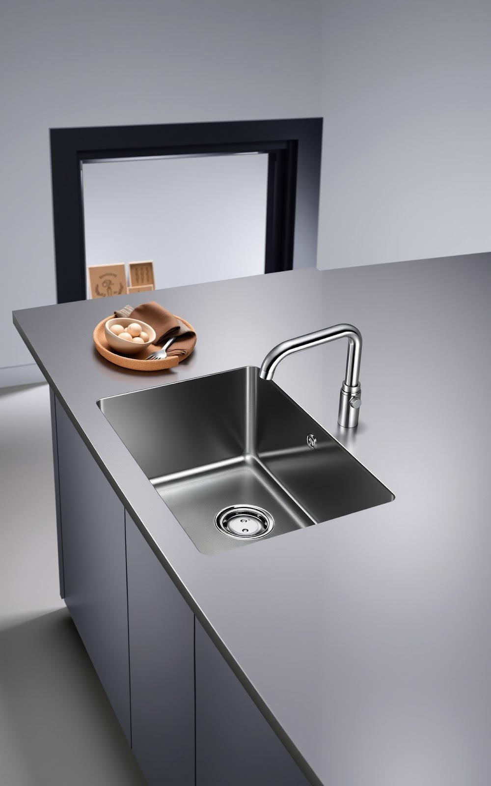 Modern single-basin kitchen sink