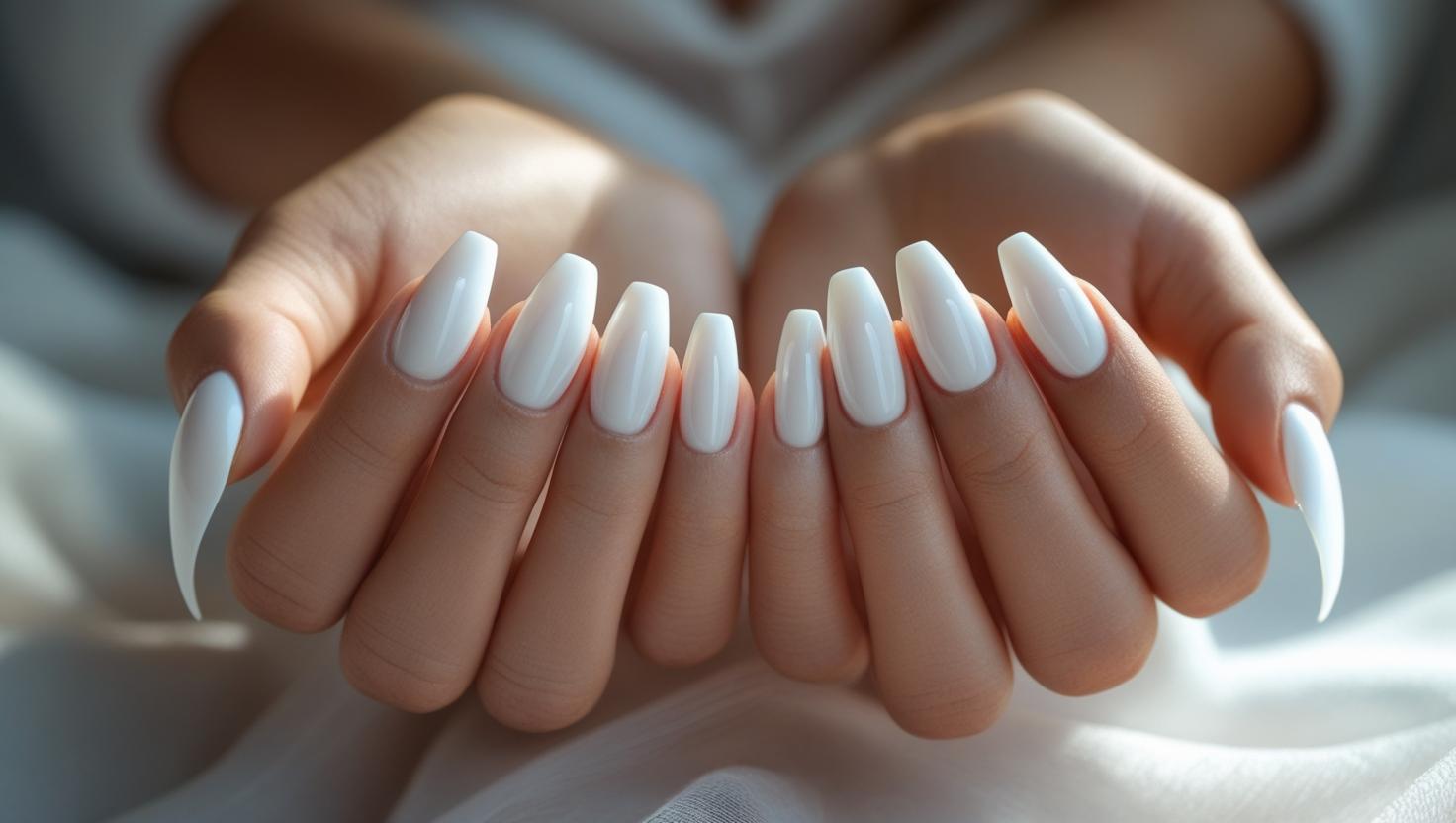 Klassische weiße Nagelfarbe