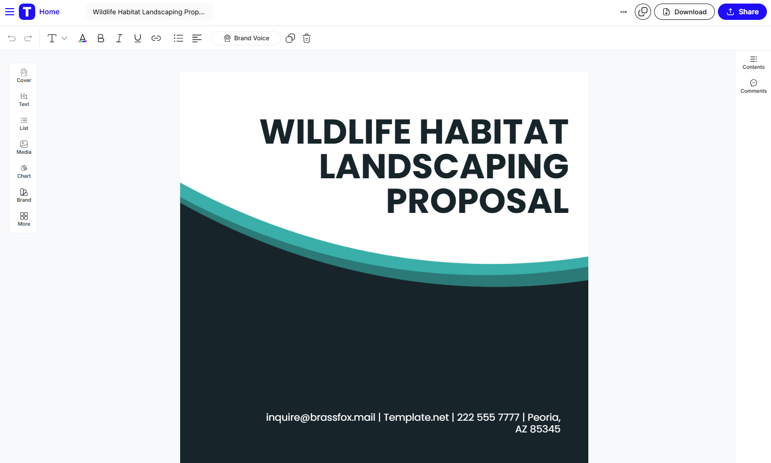 Wildlife Habitat Landscaping Proposal Template by Template.Net