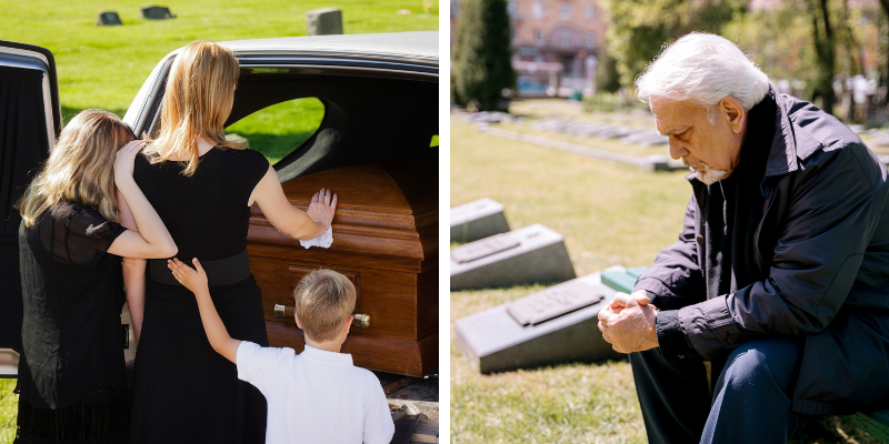 Surviving spouse and grieving family members fighting for decedent's estate after a fatal accident