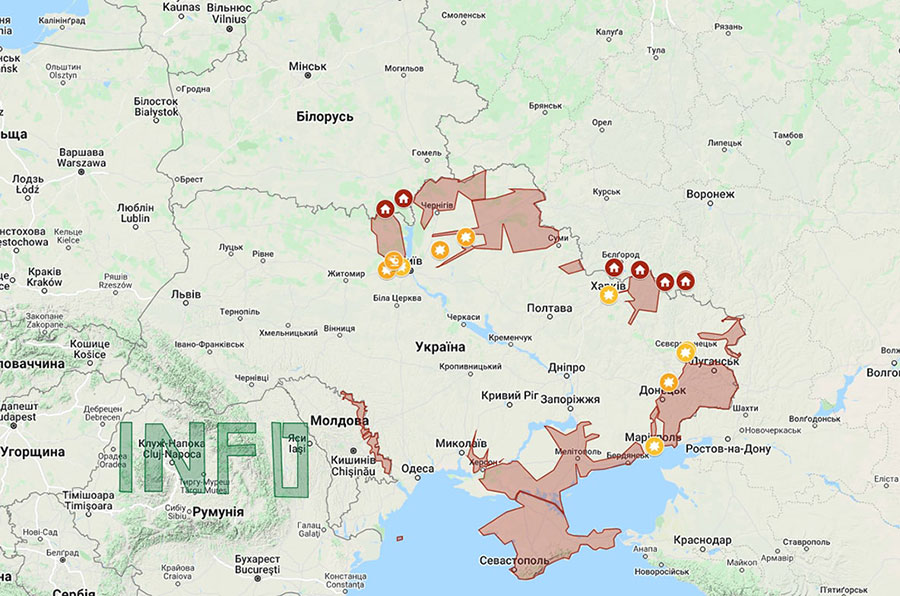 На 2 березня 2022 року, окупанти вже повністю панували над Азовським морем по лінії суходолу від Криму до Маріуполя