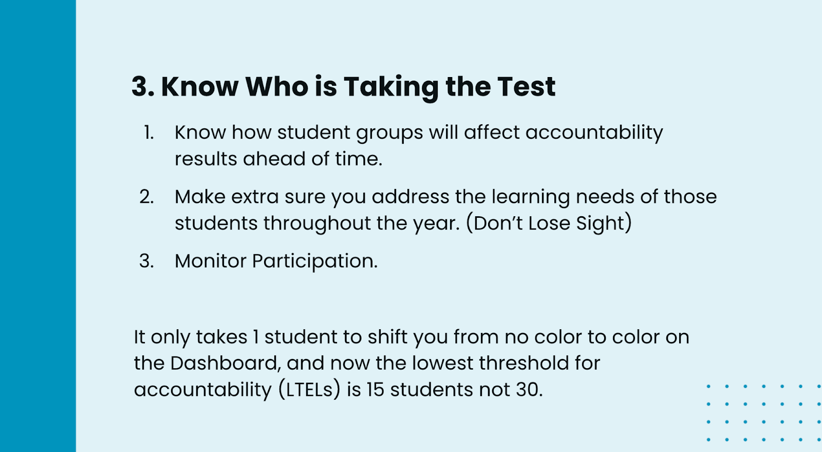 Webinar series slides with extra context to content in section
