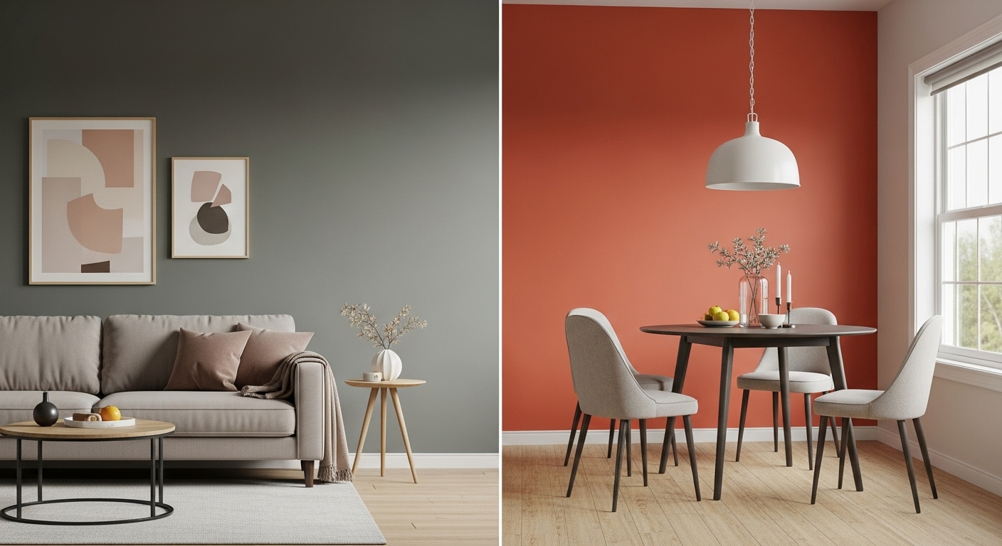 neutral tone for the living space of dining room