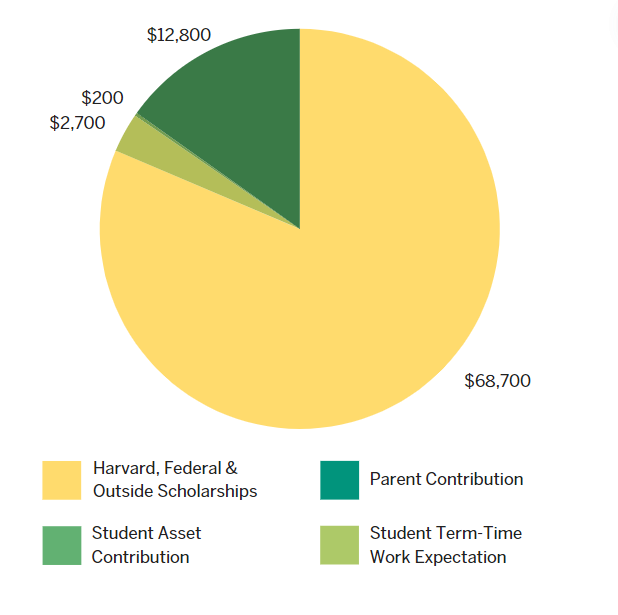 pie chart of expense: Harvard University Scholarships And Aids 2025