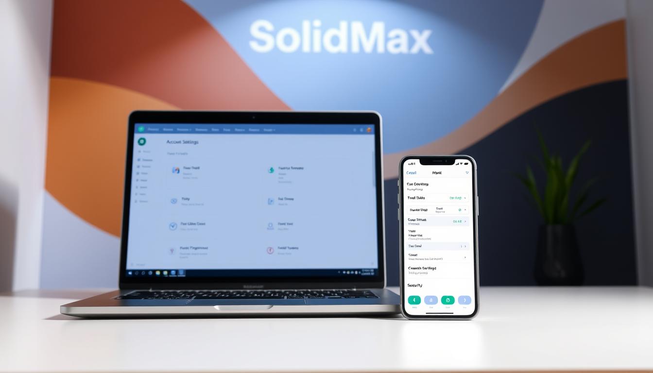 configuração de conta na Solid Max