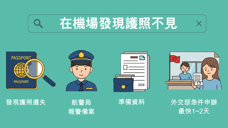 在機場發現護照遺失